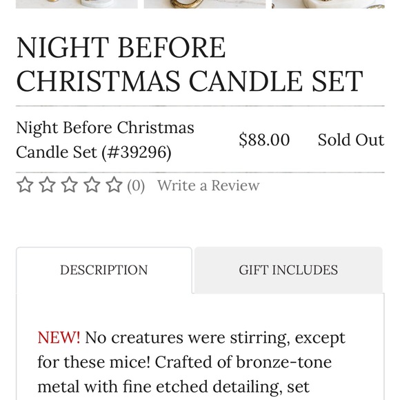 NWT Gold Mouse Candle Holders with Red and White Striped Candles - Picture 4 of 6